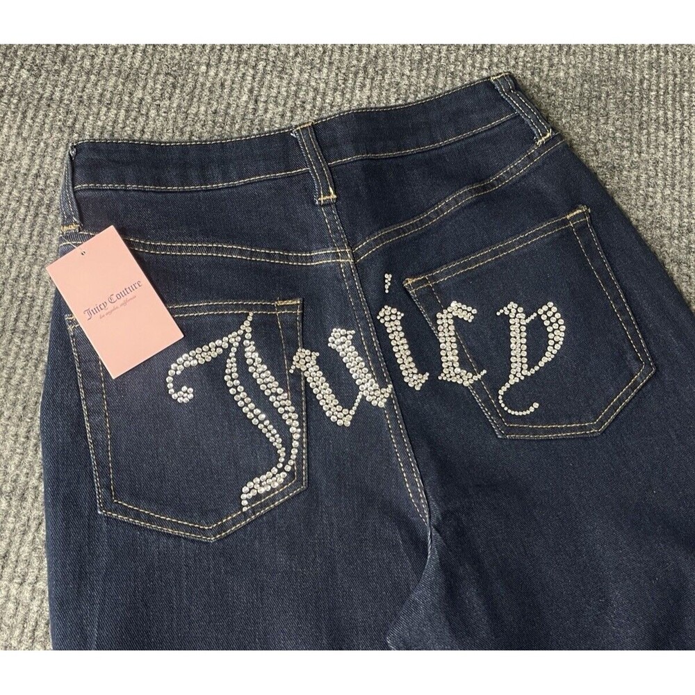 Juicy Couture Jeans 5/27 "Lunita" Y2K High Rise Wide Leg Relaxed Bedazzled NEW